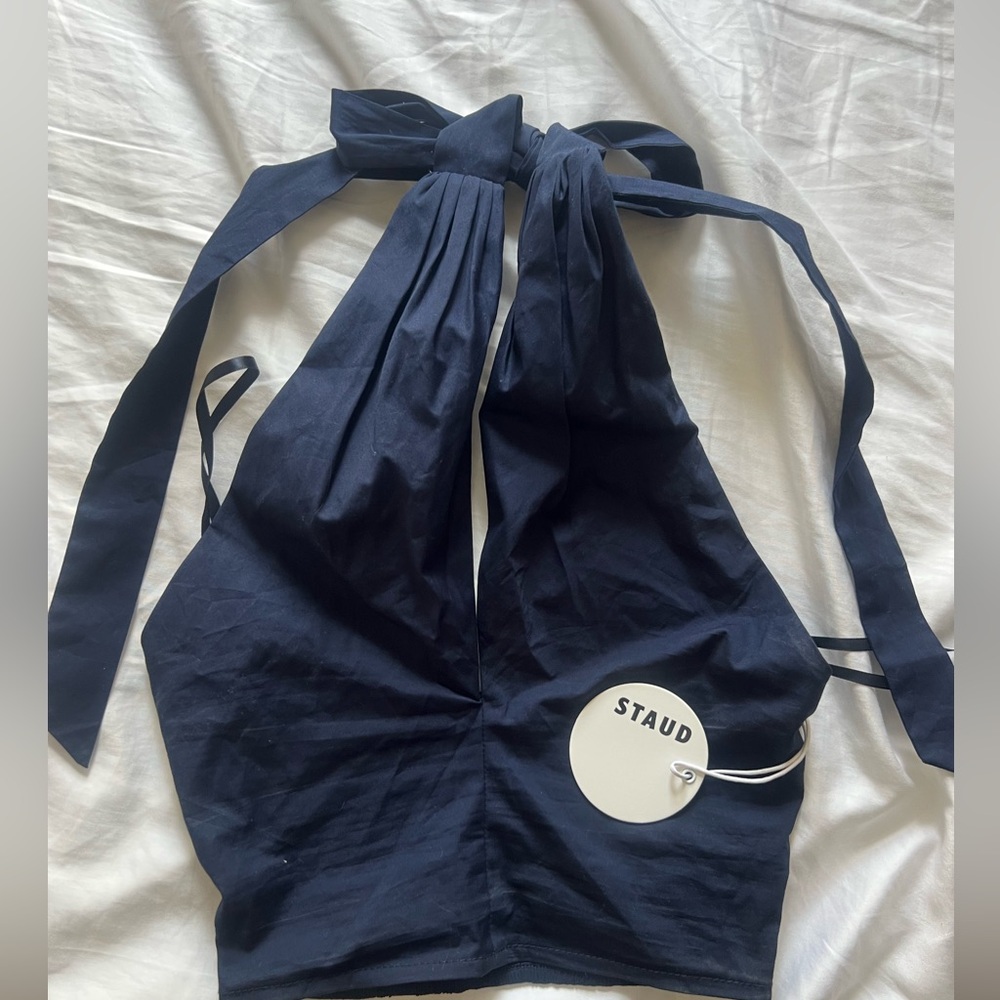 SOLD.  Staud Kai cropped poplin halter top